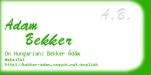 adam bekker business card