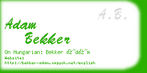 adam bekker business card